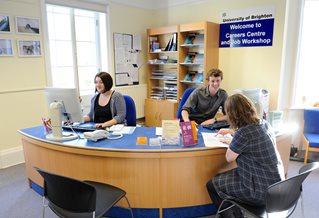 Careers Service adviser discussing part-time jobs with student